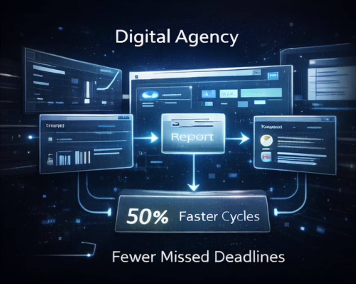 Digital agency case study — 50% faster reporting